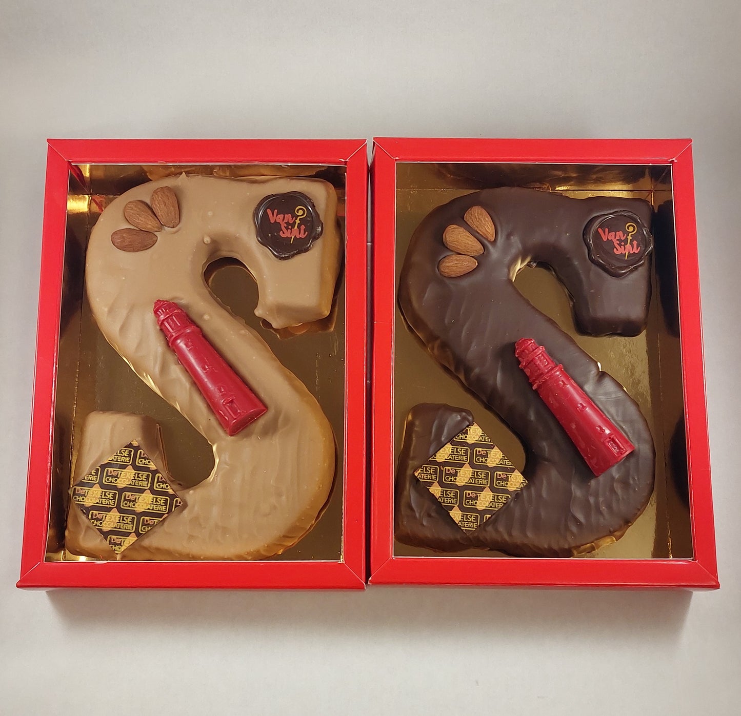 Sinterklaas marsepein chocoladeletter groot